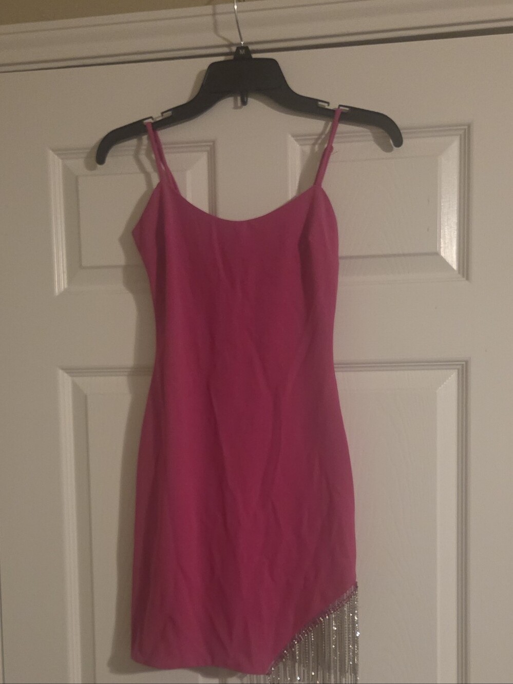 City Studio Hot Pink Fringe Hem Slip Dress,size 0,mini Good Condition